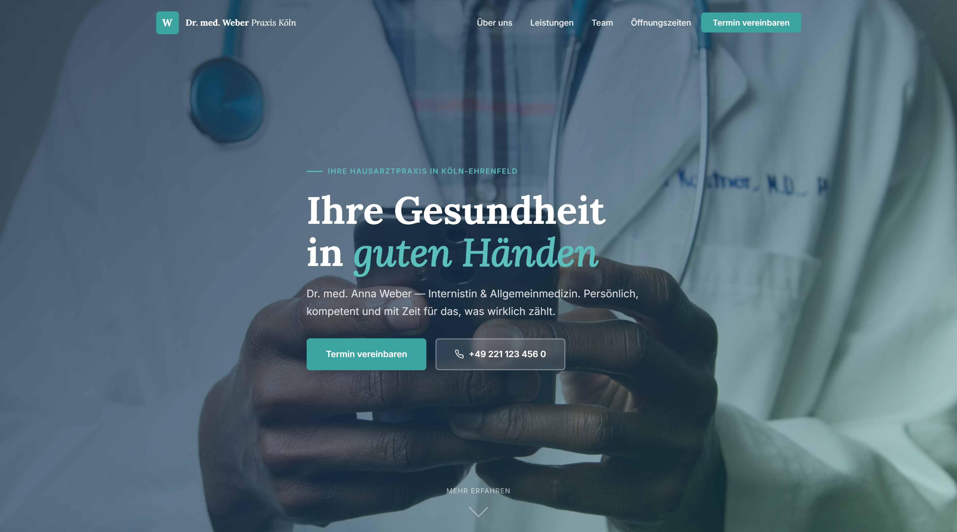 Praxis Dr. med. Anna Weber – Website Preview