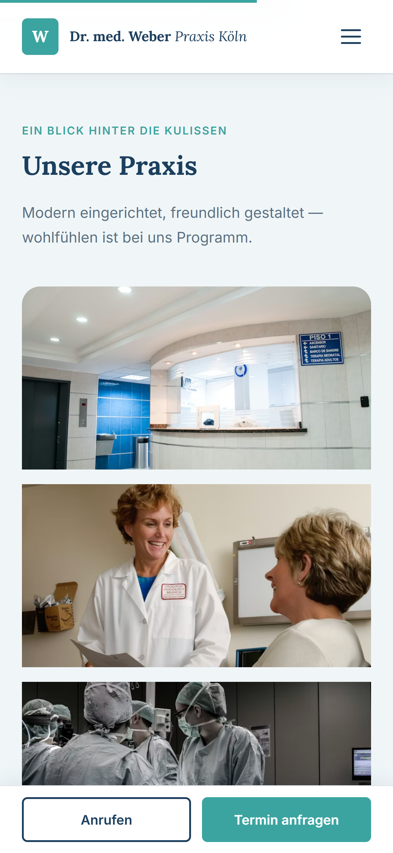 Praxis Dr. med. Anna Weber Website — Detailansicht