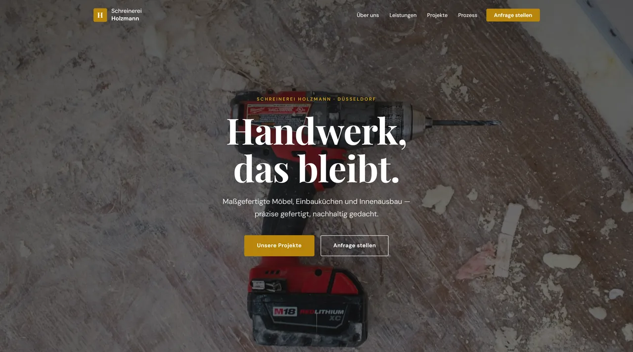 Schreinerei Holzmann Website