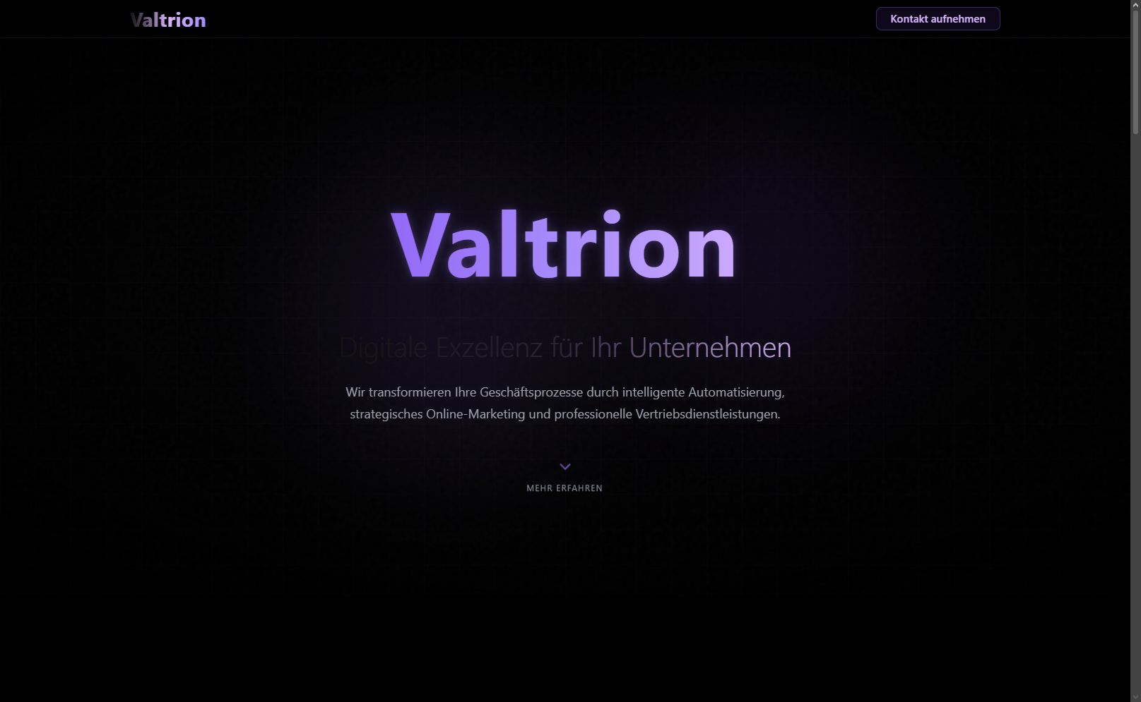 Valtrion Website Screenshot