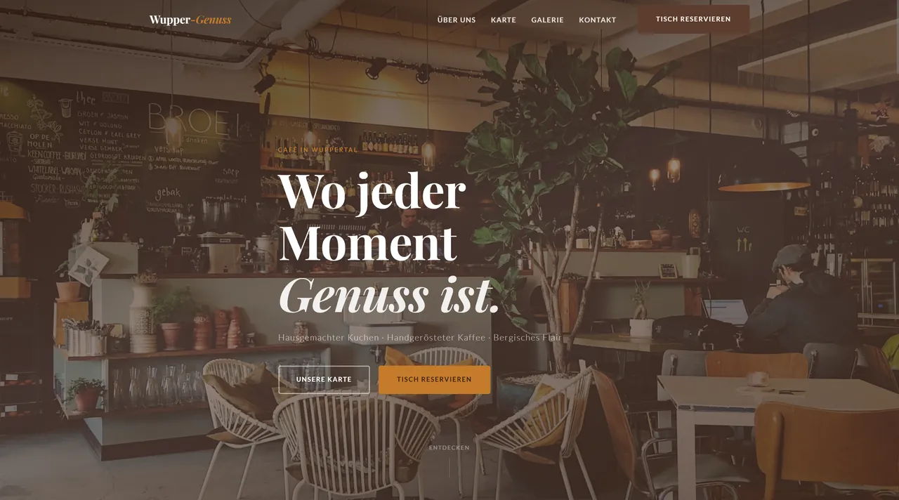 Wuppergenuss Restaurant Website
