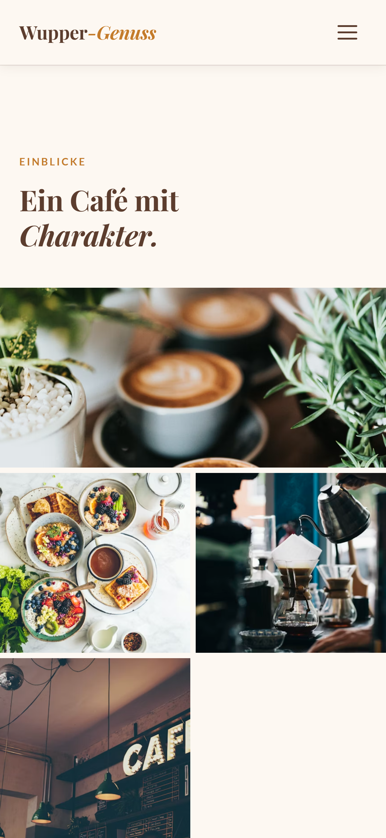 Wupper-Genuss Website — Detailansicht